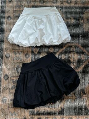 Circle Skirt Duo — White and Black size M